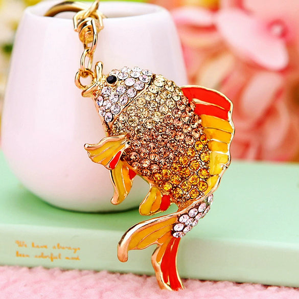 Metal Small Fish Shaped Keychain For Women As Gift