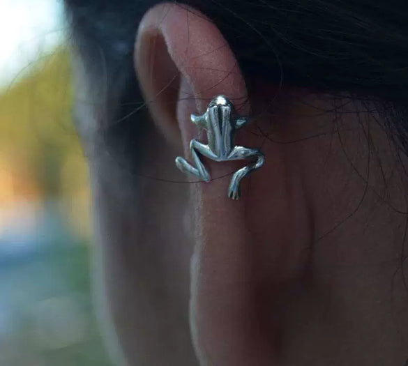 Metal Small Frog Earrings Simple Style Electroplated Animal Pattern For Women
