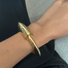 Metal Smooth Spring Buckle Bracelet With Knock Pattern And Electroplating For Women