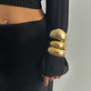 Metal Smooth Spring Buckle Bracelet With Knock Pattern And Electroplating For Women