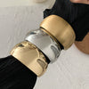 Metal Smooth Spring Buckle Bracelet With Knock Pattern And Electroplating For Women