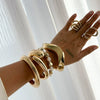 Metal Smooth Water Drop Hug Irregular Imitation Pearl Bracelet With Electroplating Process And Fashion Trend Design