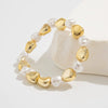 Metal Smooth Water Drop Hug Irregular Imitation Pearl Bracelet With Electroplating Process And Fashion Trend Design