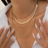 Metal Snake Bone Chain Geometric Style Necklace For Women Electroplated