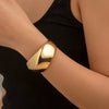 Metal Snake Stripe Wide Open Bracelet For Women Niche Style Electroplated