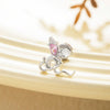 Metal Snakeshaped Doubleheaded Screw Ear Nail With Bow Pattern Electroplated For Women
