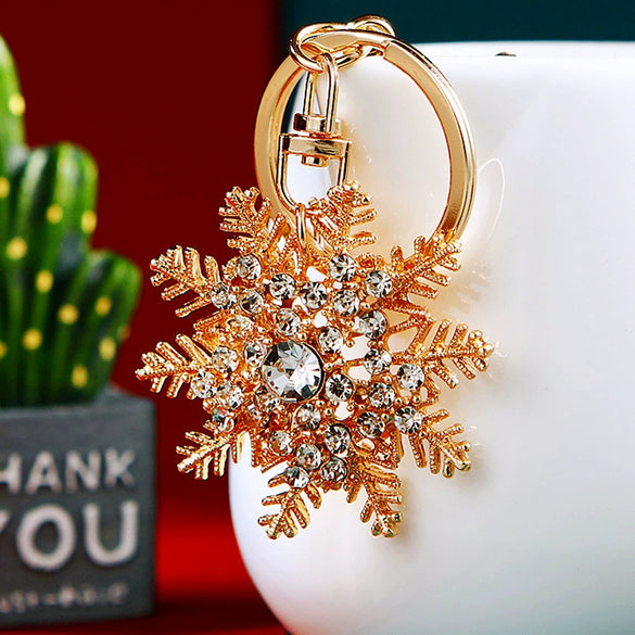 Metal Snowflake Women's Keychain And Bag Pendant For Christmas