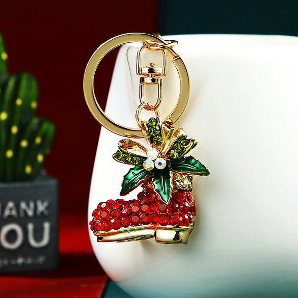 Metal Snowflake Women's Keychain And Bag Pendant For Christmas