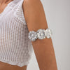 Metal Splicing Sunflower Arm Bracelet Highend Retro Electroplated For Women