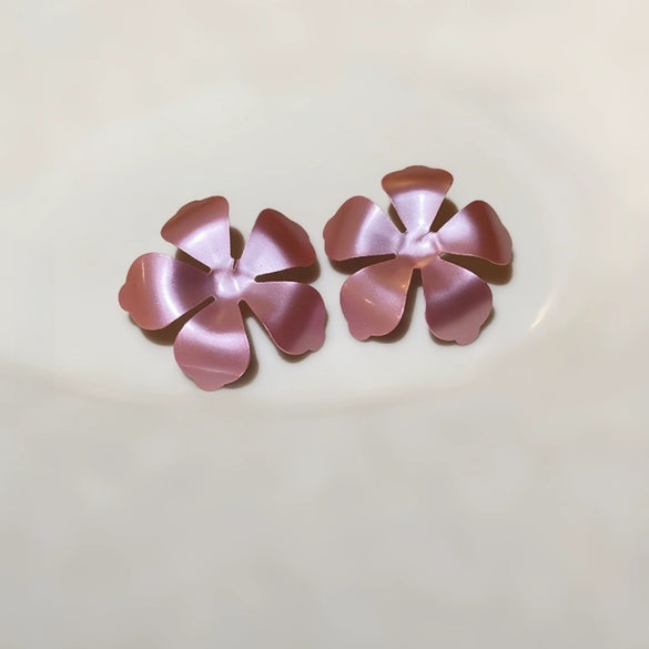 Metal Spraypainted Flower Earrings Simple And Cool Style