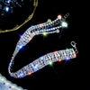 Metal Square Geometric Diamondencrusted Zircon Open Bracelet
