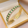 Metal Square Geometric Diamondencrusted Zircon Open Bracelet
