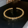 Metal Square Geometric Diamondencrusted Zircon Open Bracelet