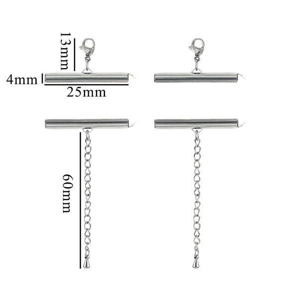 Metal Stainless Steel Bead Chain Tube Bracelet Necklace Electroplating Diy Jewelry Accessories