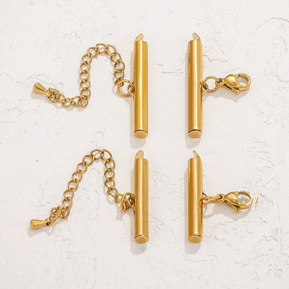 Metal Stainless Steel Bead Chain Tube Bracelet Necklace Electroplating Diy Jewelry Accessories
