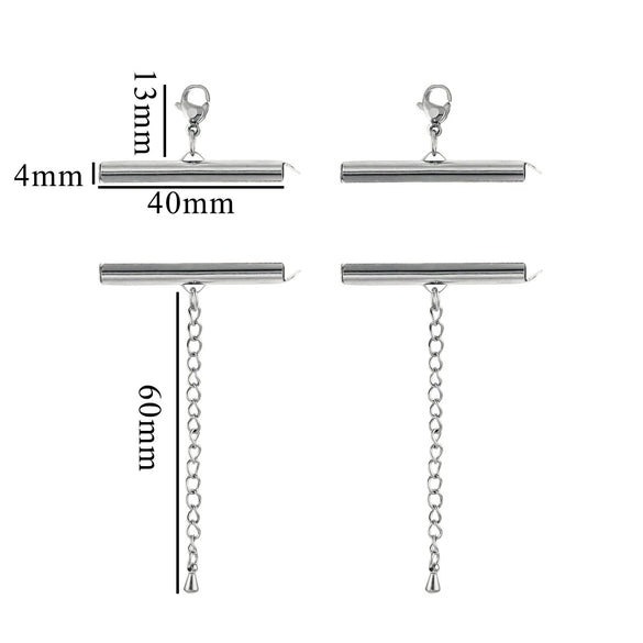 Metal Stainless Steel Bead Chain Tube Bracelet Necklace Electroplating Diy Jewelry Accessories