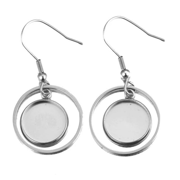 Metal Stainless Steel Geometric Irregular Ear Hook Empty Pendant Earrings Accessories With Electroplating Treatment