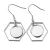 Metal Stainless Steel Geometric Irregular Ear Hook Empty Pendant Earrings Accessories With Electroplating Treatment