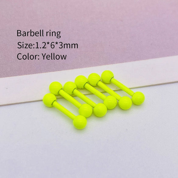 Metal Stainless Steel Geometric Painted Baking Varnish Unisex Body Piercing Earrings Jewelry