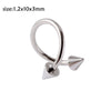 Metal Stainless Steel Geometric Pointed Cone Ball Winding Sshaped Piercing Ear Stud And Circle Cannula Nose Ring Electroplated