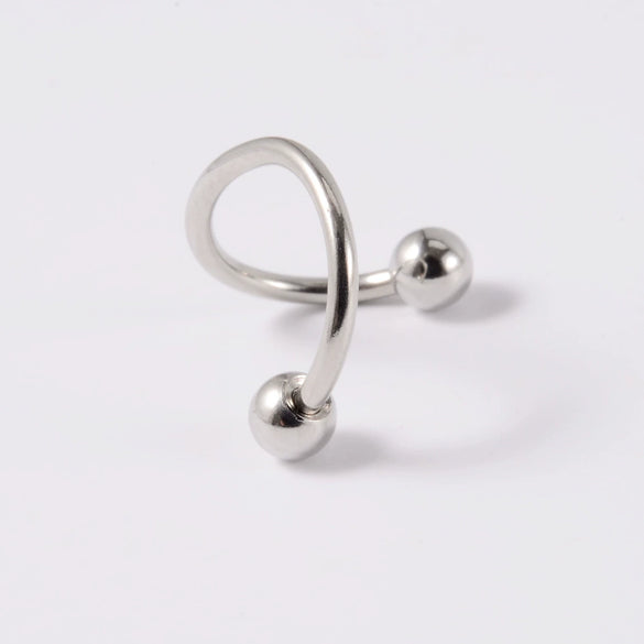 Metal Stainless Steel Geometric Pointed Cone Ball Winding Sshaped Piercing Ear Stud And Circle Cannula Nose Ring Electroplated
