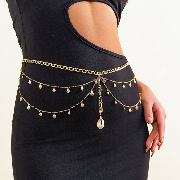 Metal Star Butterfly Waist Chain For Female Simple Style
