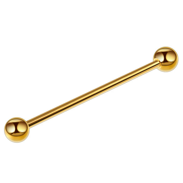 Metal Star Industrial Barbell Crossbar Straight Bar Electroplated Earrings