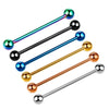 Metal Star Industrial Barbell Crossbar Straight Bar Electroplated Earrings