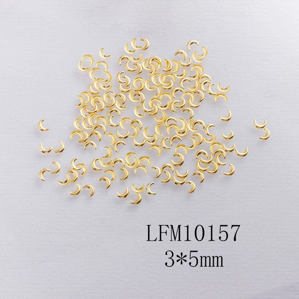Metal Star Moon Snowflake Gear Nail Art Rivet Charms Simple Decorative Nail Jewelry Patch For Diy Nail Design