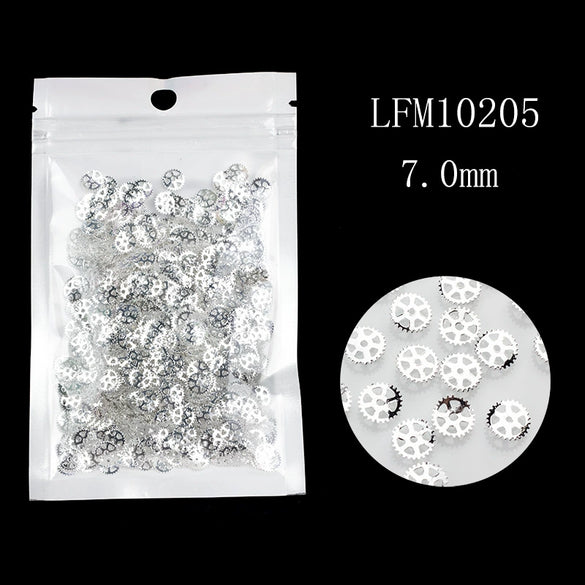 Metal Star Moon Snowflake Gear Nail Art Rivet Charms Simple Decorative Nail Jewelry Patch For Diy Nail Design