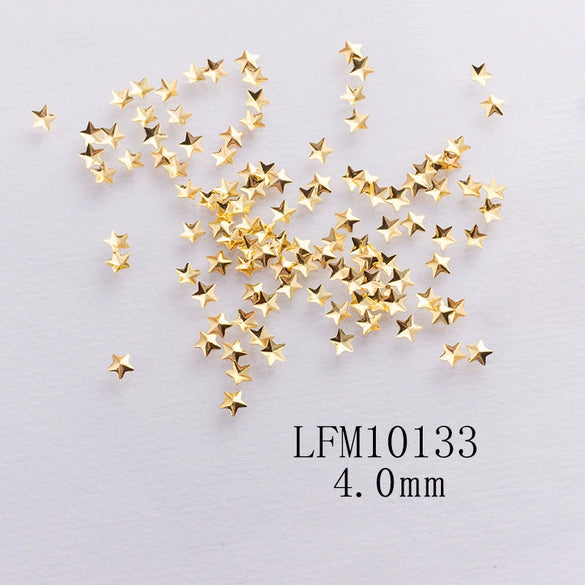 Metal Star Moon Snowflake Gear Nail Art Rivet Charms Simple Decorative Nail Jewelry Patch For Diy Nail Design