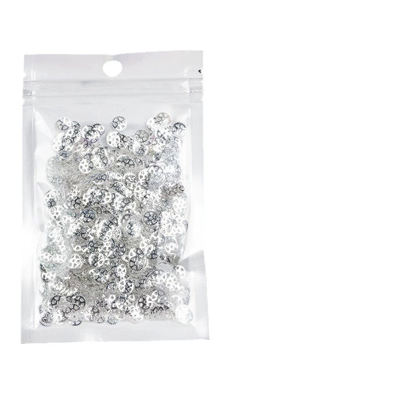 Metal Star Moon Snowflake Gear Nail Art Rivet Charms Simple Decorative Nail Jewelry Patch For Diy Nail Design