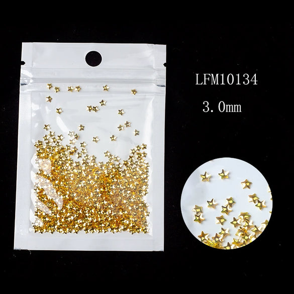 Metal Star Moon Snowflake Gear Nail Art Rivet Charms Simple Decorative Nail Jewelry Patch For Diy Nail Design