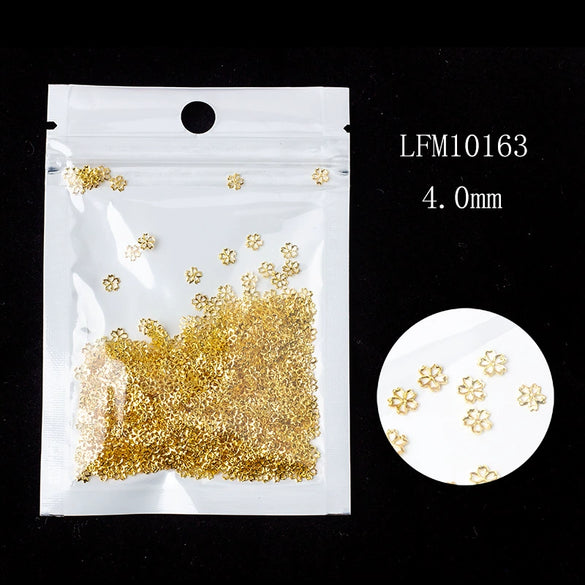 Metal Star Moon Snowflake Gear Nail Art Rivet Charms Simple Decorative Nail Jewelry Patch For Diy Nail Design