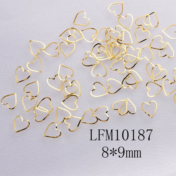 Metal Star Moon Snowflake Gear Nail Art Rivet Charms Simple Decorative Nail Jewelry Patch For Diy Nail Design