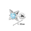 Metal Star Shaped Piercing Earrings Set With Zirconia Fashion Unisex