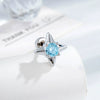 Metal Star Shaped Piercing Earrings Set With Zirconia Fashion Unisex