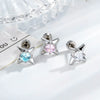 Metal Star Shaped Piercing Earrings Set With Zirconia Fashion Unisex