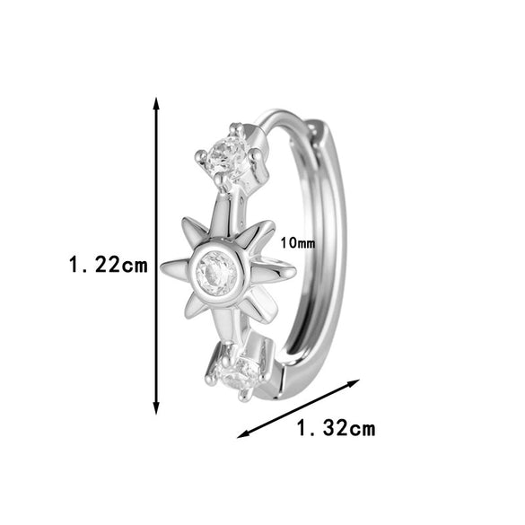 Metal Star Zirconia Fashion Style Unisex Piercing Earrings