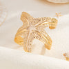 Metal Starfish Bracelet With Exaggerated Design Electroplated Iron For Women