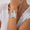 Metal Starfish Bracelet With Exaggerated Design Electroplated Iron For Women