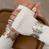 Metal Starfish Butterfly Opening Bracelet With Electroplating Design