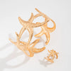 Metal Starfish Butterfly Opening Bracelet With Electroplating Design