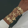 Metal Starfish Scallop Geometric Open Bracelet Set For Women With Electroplating