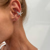 Metal Starfish Shell Cshaped Ear Clip And Flower Moon Earrings With Electroplating Star And Flower Pattern For Women