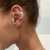 Metal Starfish Shell Cshaped Ear Clip And Flower Moon Earrings With Electroplating Star And Flower Pattern For Women