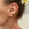 Metal Starfish Shell Cshaped Ear Clip And Flower Moon Earrings With Electroplating Star And Flower Pattern For Women