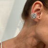 Metal Starfish Shell Cshaped Ear Clip And Flower Moon Earrings With Electroplating Star And Flower Pattern For Women