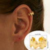 Metal Starfish Shell Cshaped Ear Clip And Flower Moon Earrings With Electroplating Star And Flower Pattern For Women