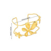 Metal Style Flowers Leaves Petals Open Circle Stainless Steel Gold Platinum Electroplated Bracelet For Women
